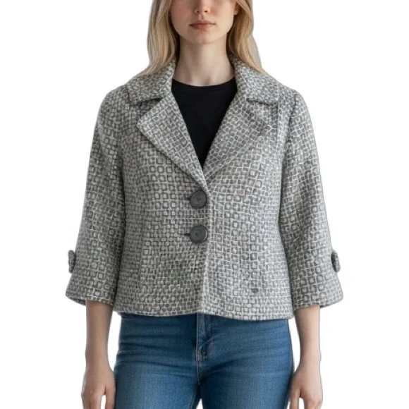 Dkny y2k Stylish classic 60’s vibes women’s Jacket,Geometric Pattern small - Picture 4 of 4